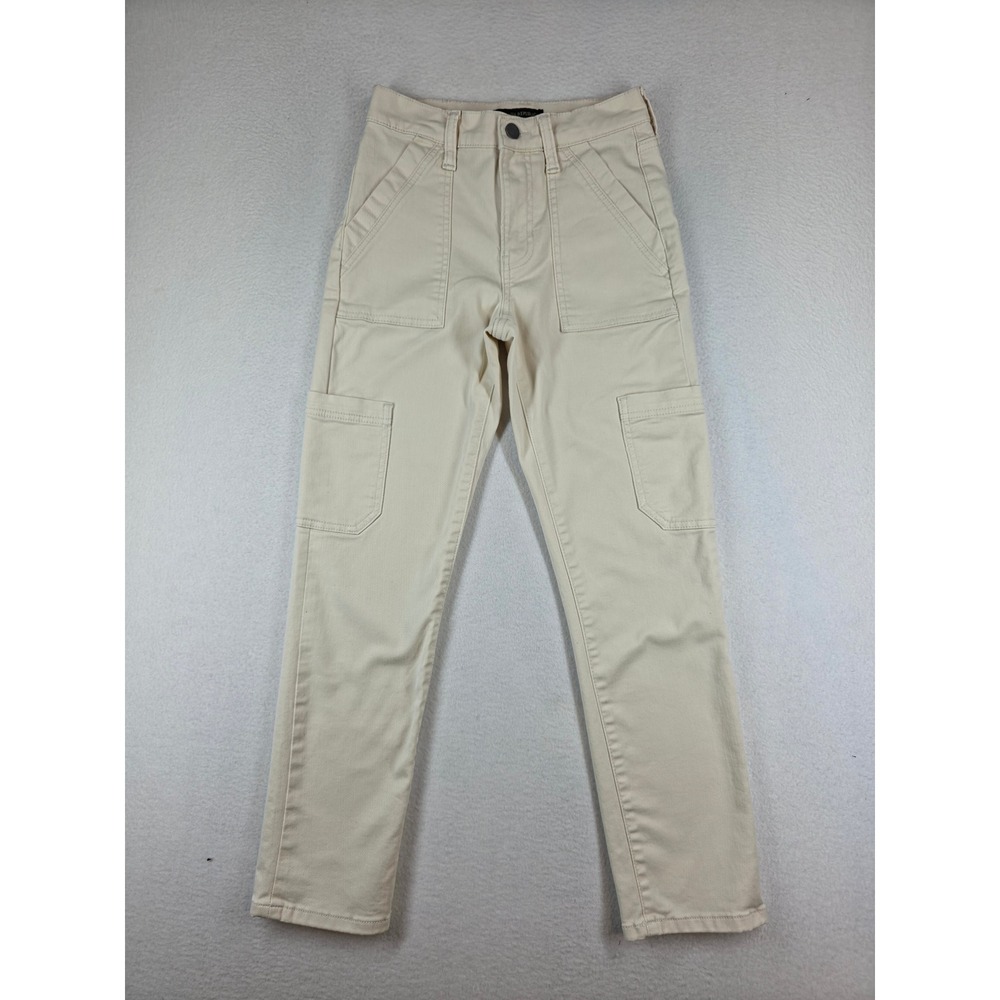 Banana Republic Womens High Rise Slim Utility Cargo Pants Cream Off White 24/00